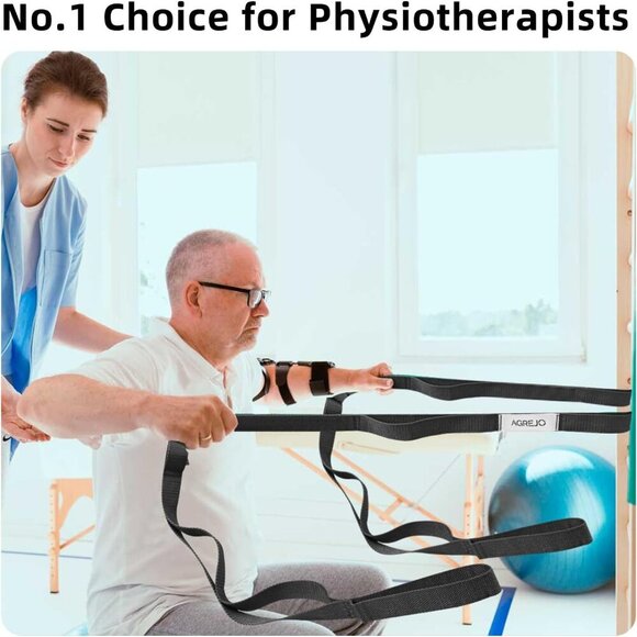 Stretching Strap Yoga Strap Physical Therapy for Home Workout, 10 Loops Non-Elas - Picture 5 of 6